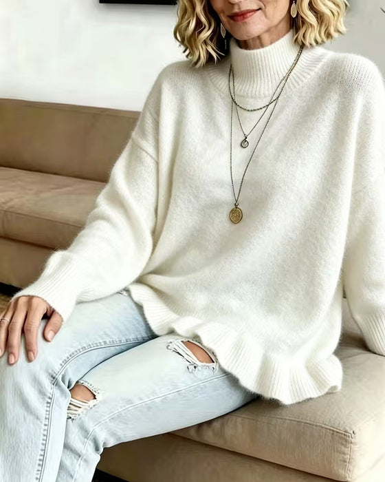 Pullover Mock Neck Rüsche