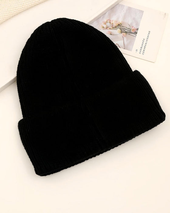 Unisex Einfarbige Goggle-Linsen-Design Beanie Mütze
