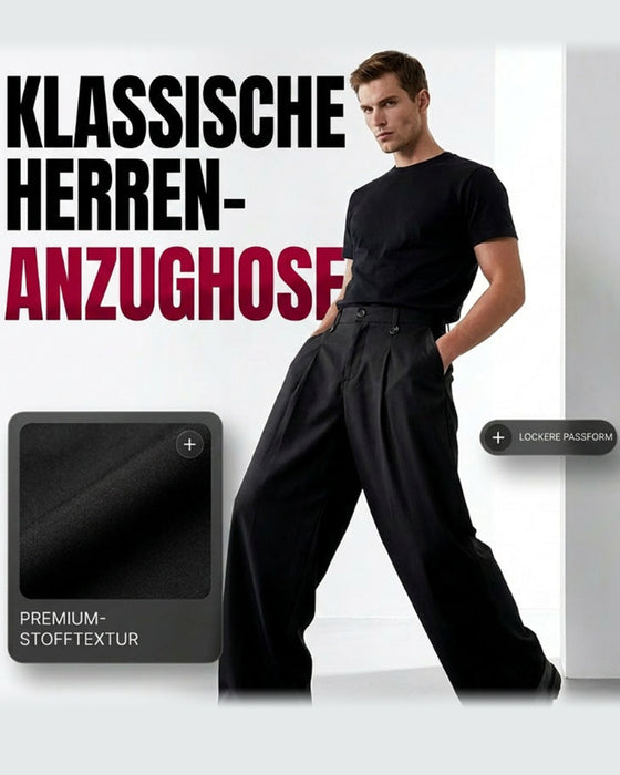 Hose Hohe Taille Knopf Hosenladen Breites Bein