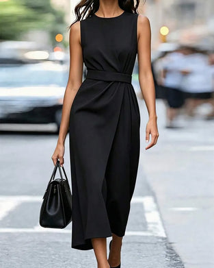 Kleid Ärmellos Elegant Tailliert