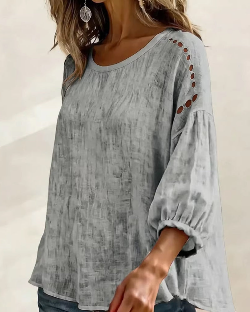 Bluse Durchbrochen 100% Baumwolle