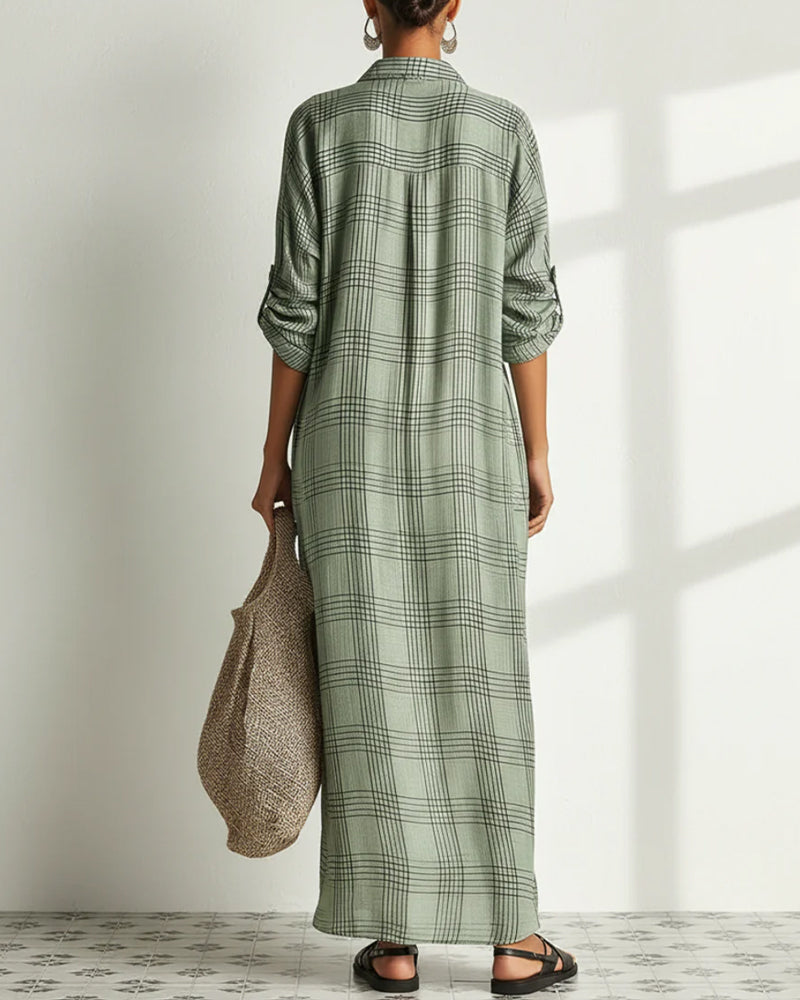 Kleid Revers Karo Lässig