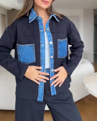 Hemd Farbkontrast Revers