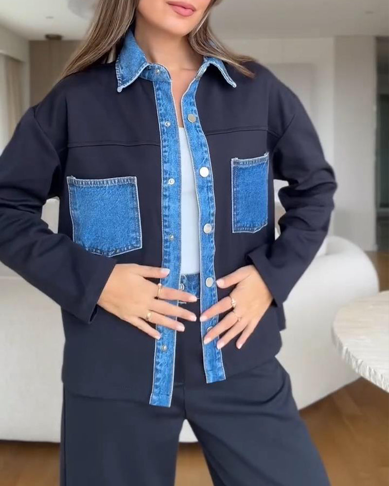 Hemd Farbkontrast Revers