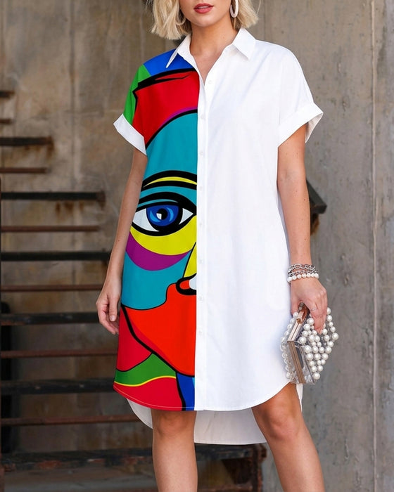 Kleid bedruckt Kurzarm
