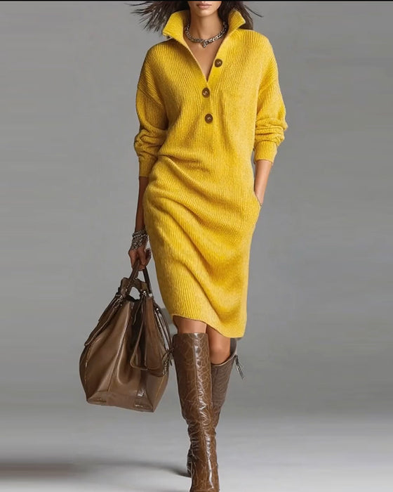 Pulloverkleid lässig einfarbig Herbst und Winter