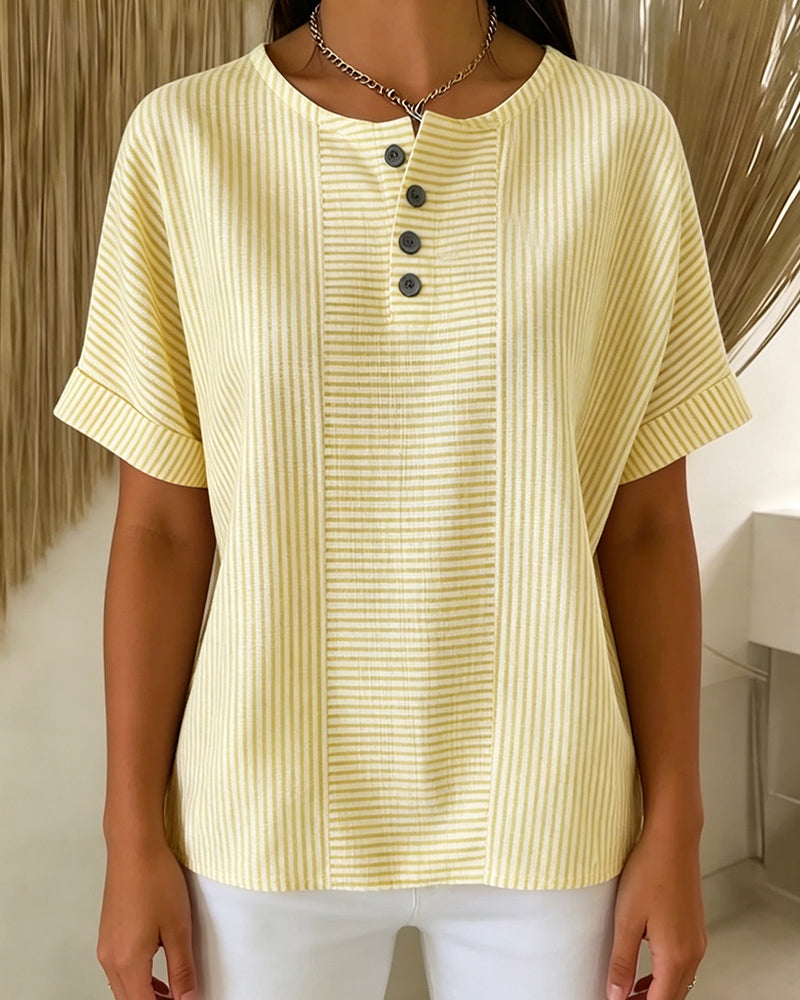 Bluse Rundhals Kurzarm
