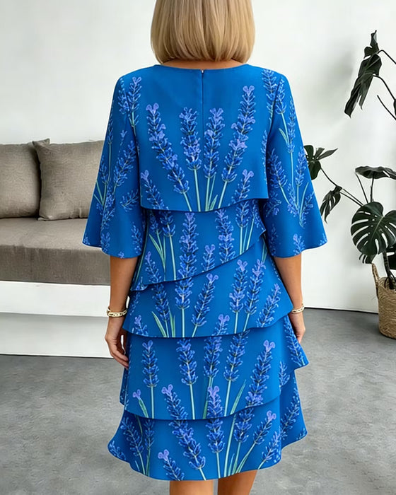 Kleid Lavendel Druck Lagen