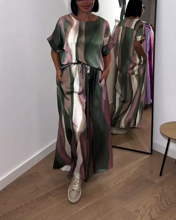 Anzug elegant bedruckte Hose mit weitem Bein