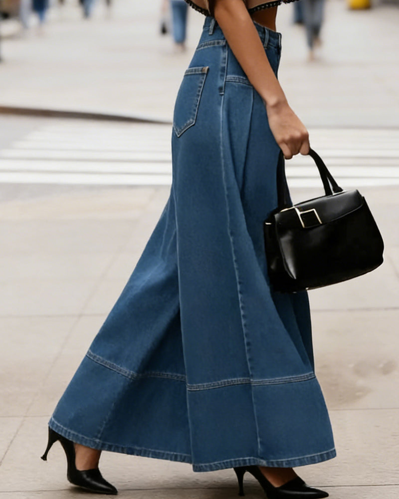 Denim-Hose High Waist Weites Bein