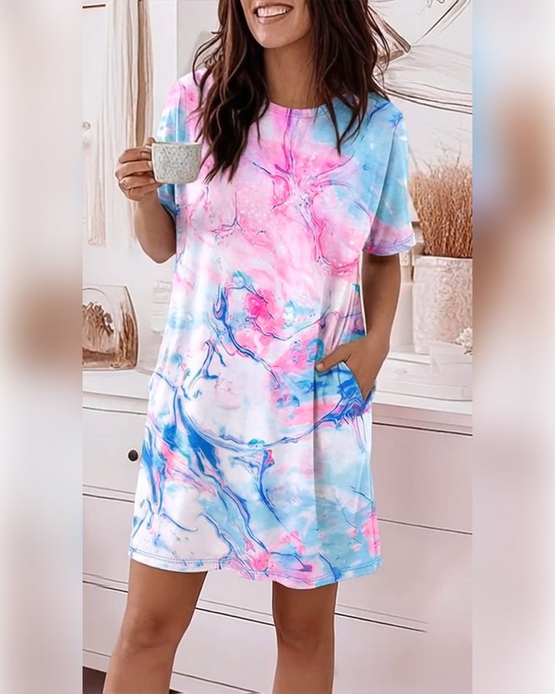 Kleider Tie-Dye Flüssigkeit Druck Locker