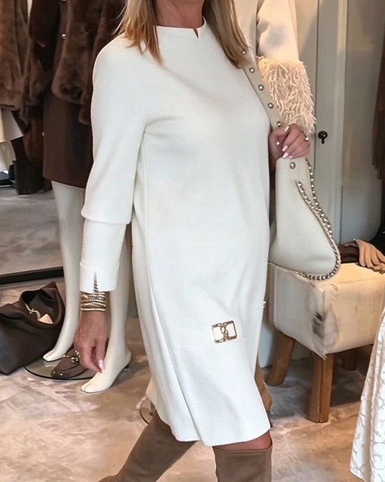 Kleid Lässig Langarm