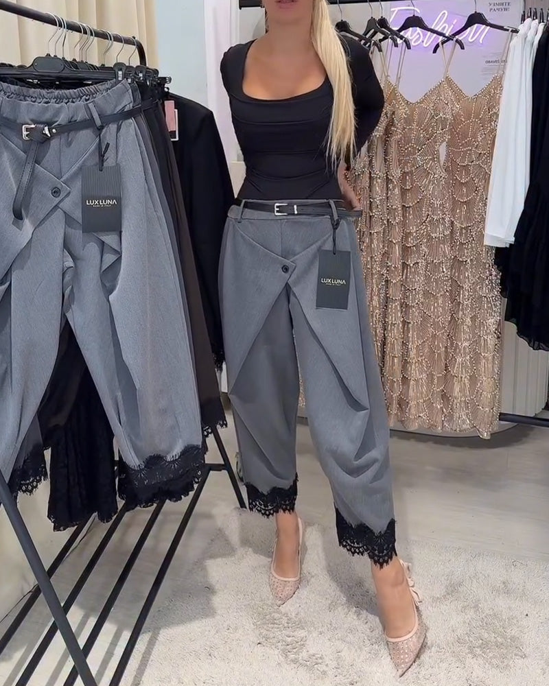 Hose Modisch Spitze Sticken Harem