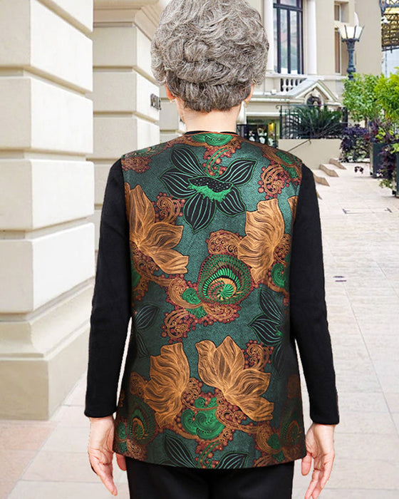 Weste Retro-Chic Oriental Blumenstickerei