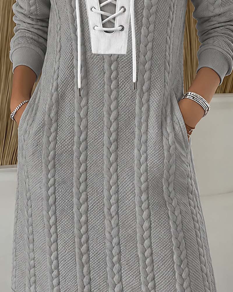 Kleid Binden Mode Farbblock