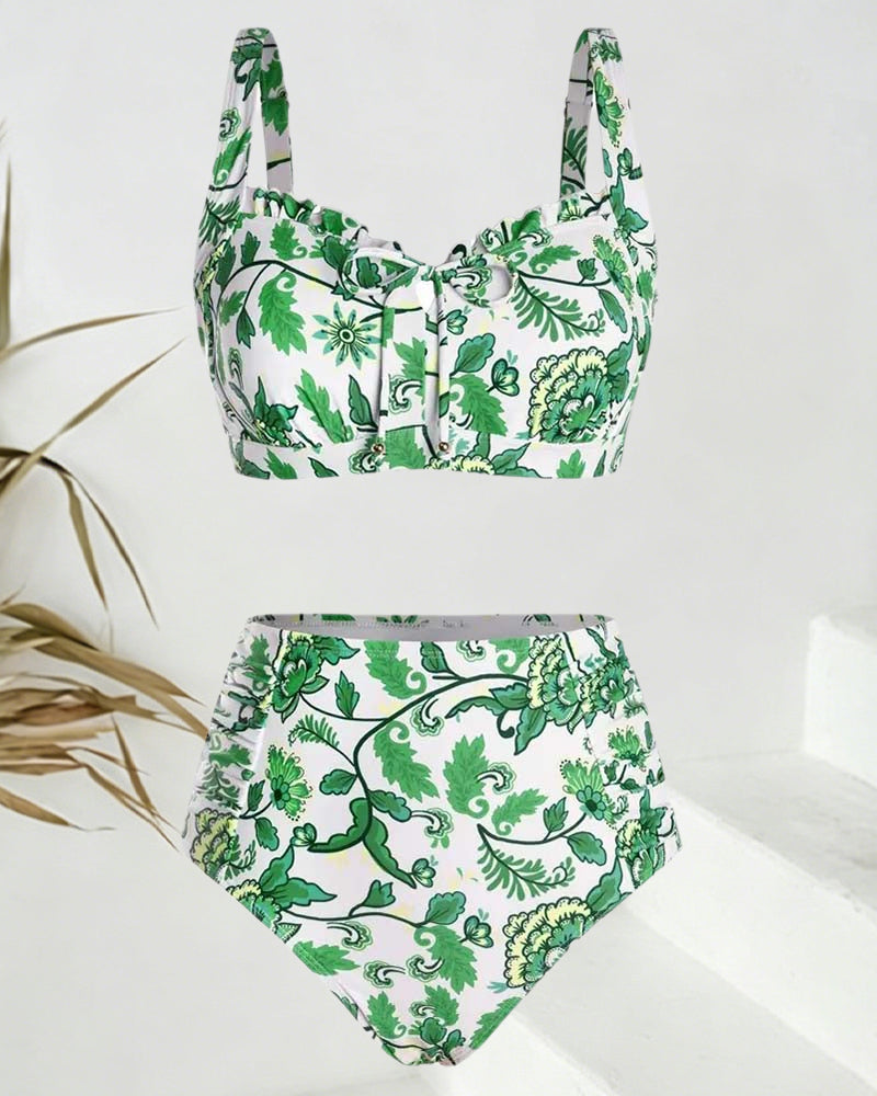 Bikini Frischer Kleiner Blumen Spaghettiträger