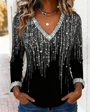 Modisches, Locker Sitzendes Top Mit V-Ausschnitt