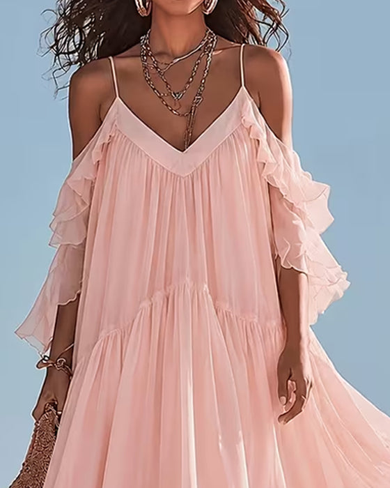 Kleid Camisole Rüsche Lässig