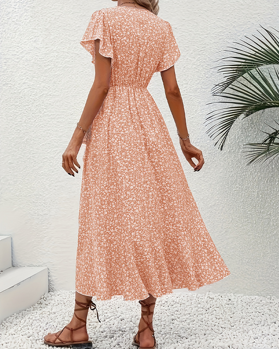 Kleid kleine Blüten binden vorne Urlaub
