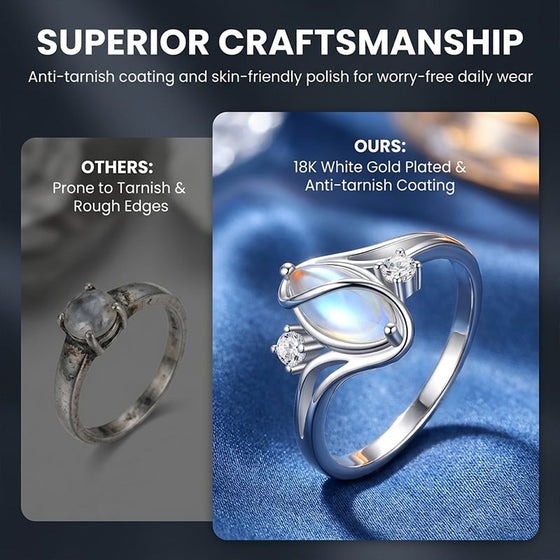 Ovaler Mondstein geometrischer Ring