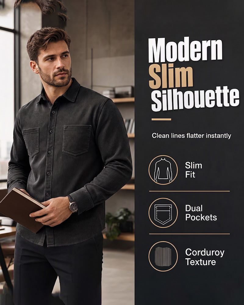 👔 Herren Lässige Cordhemdjacke – Klassische Textur Trifft Alltagskomfort
