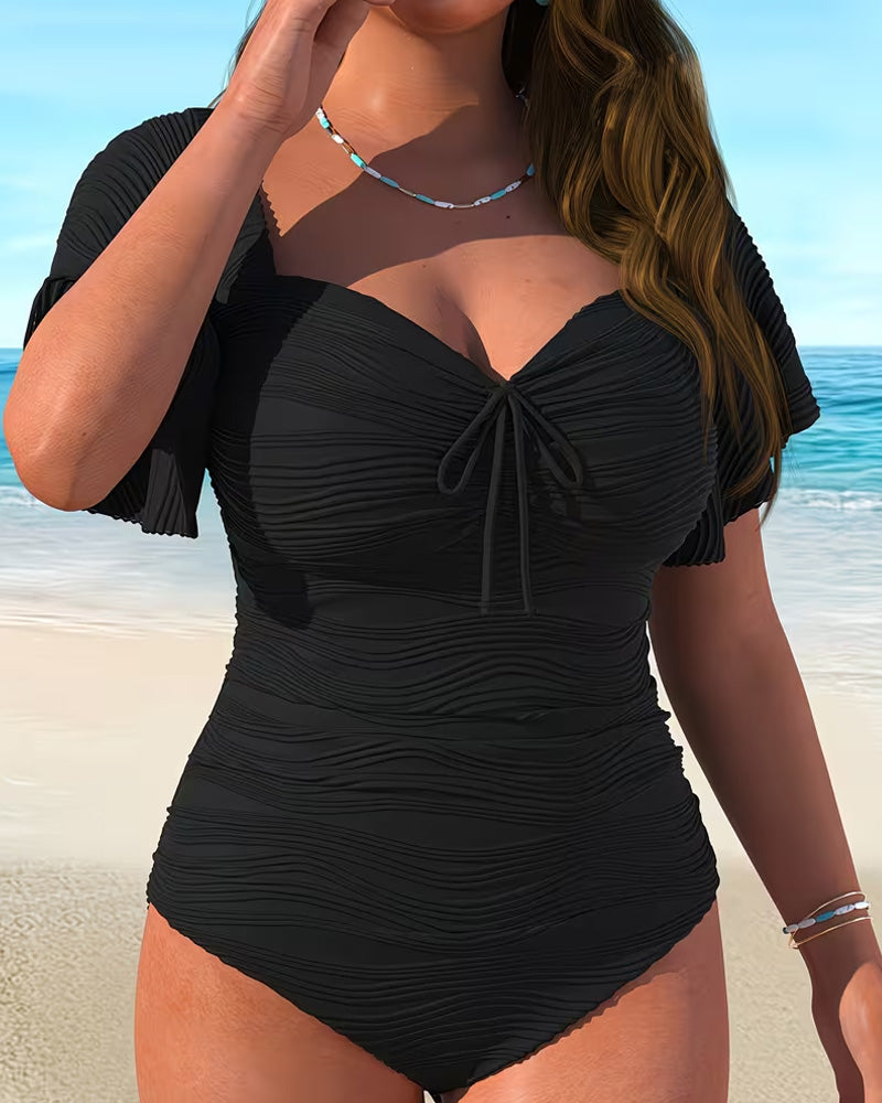 Einteiler Rüschenärmel Kordelzug