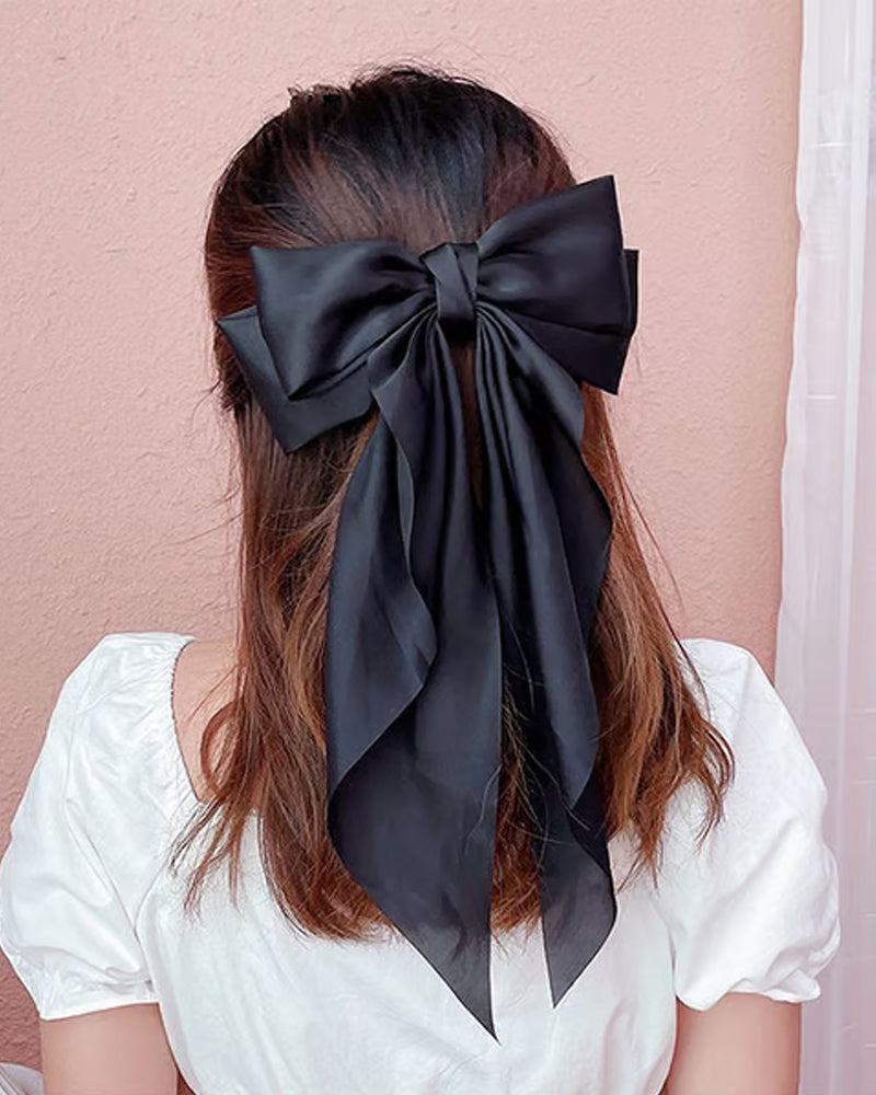 🔥 Große Schleife Haarspange Für Damen – Hochzeit & Alltag Pferdeschwanz Accessoire Mit Langem Ende