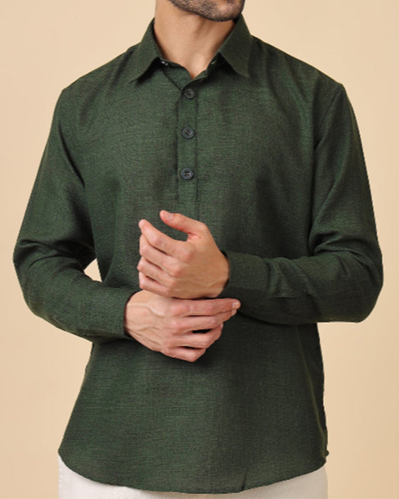 Hemd Herren Langarm Uni Farbe