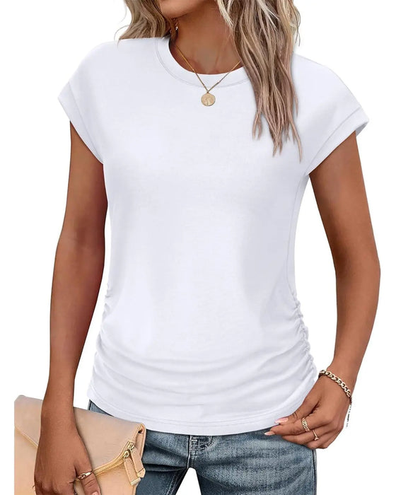 T-Shirt Seite Kräuselung Kurzarm