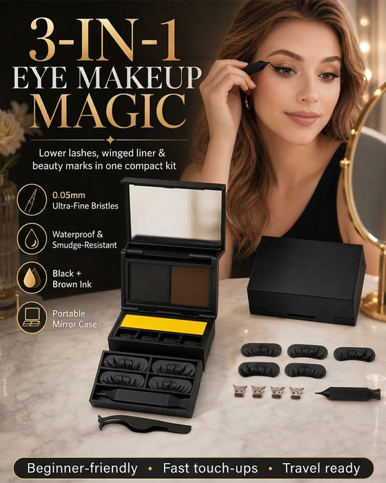3-In-1 Eyeliner En Wimpelstempel-Set