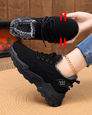 Sneaker Dicke Sohle Fleece Gefüttert Schnee