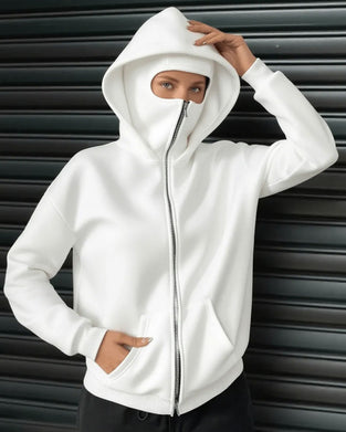 Mantel Kapuze Lässig Reißverschluss Sweatshirt