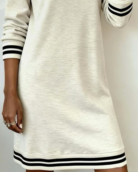Kleid mit Kapuze gestreift Colorblocking casual