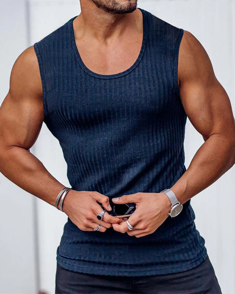 Tanktop Unifarben Vertikalstreifen