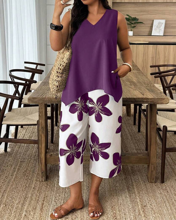 Set Elegant Print Ärmellos