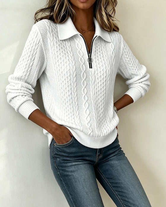 Langarm‑Sweatshirt Mit Reverskragen