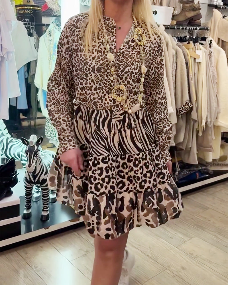 Kleid Zebra Und Leopardenmuster Patchwork Torte