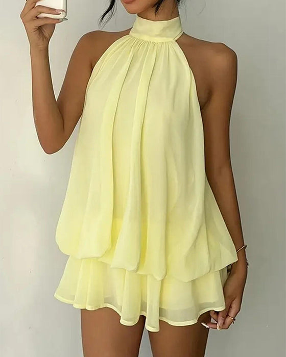 Kleid Neckholder Chiffon Mini