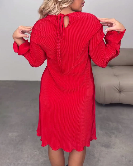 Lässiges, einfarbiges Kleid, knielang