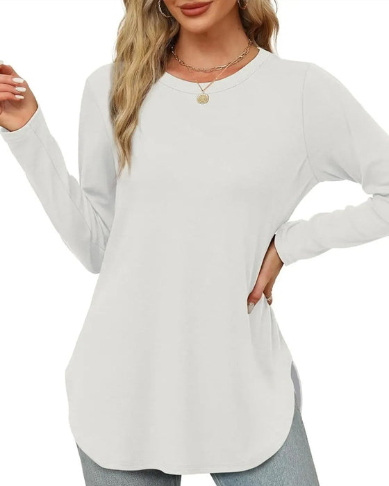 Einfarbiges Langarm‑Top