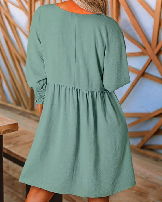Kleid Damen Unifarben taillierend