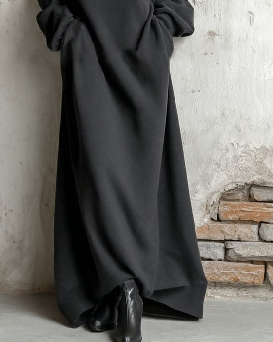 Kleid Langarm Ein-Schulter