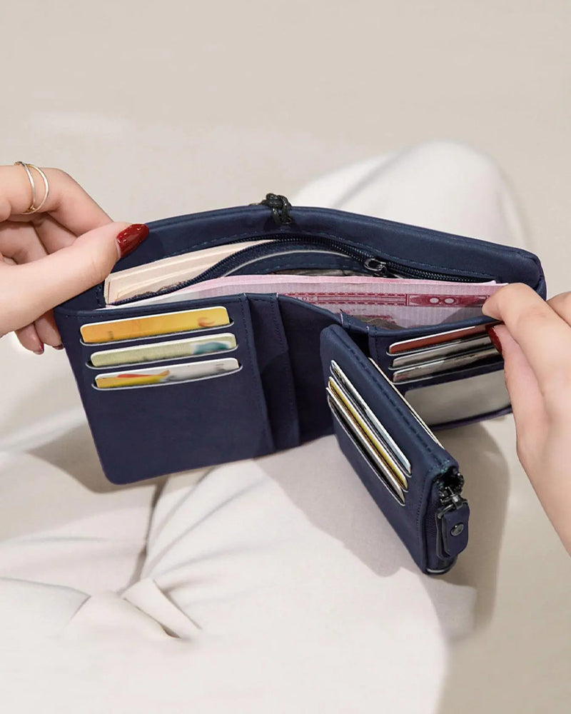 Damen Elegante Minimalistische Kurze Geldbörse Mit Handgelenkschlaufe, Lässige Vielseitige Reißverschluss Kartenhalter Geldbörse, Trendige Geldbörse Für Den Täglichen Gebrauch