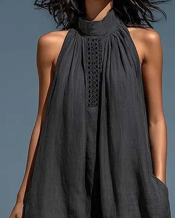 Jumpsuit Halter Ausschnitt Ärmellos