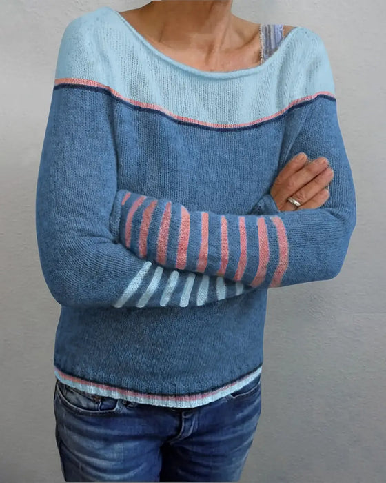 Pullover Casual Colorblock Gestreift