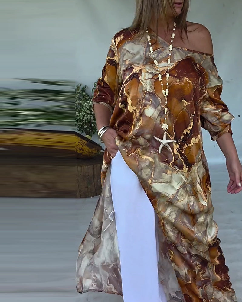 Bluse modisch Schlitz bedruckt