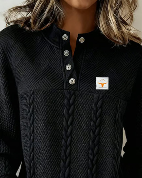 Casuales Langarm-Sweatshirt mit Jacquard