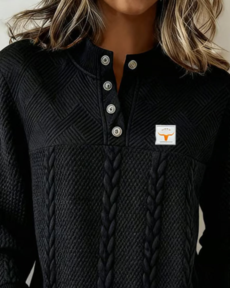 Casuales Langarm-Sweatshirt mit Jacquard