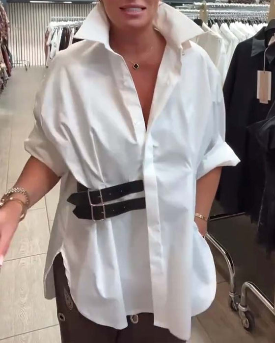 Hemd Gürtelschnallen Design Revers