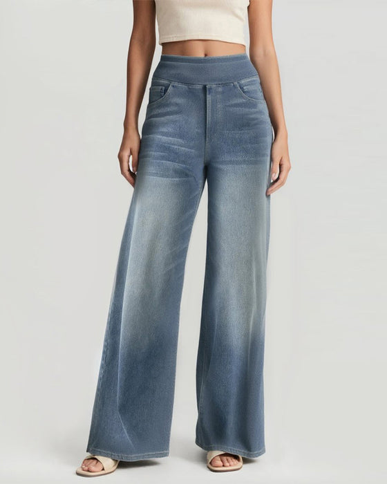Denim High-Waisted Gewaschen Loose Baggy Casual